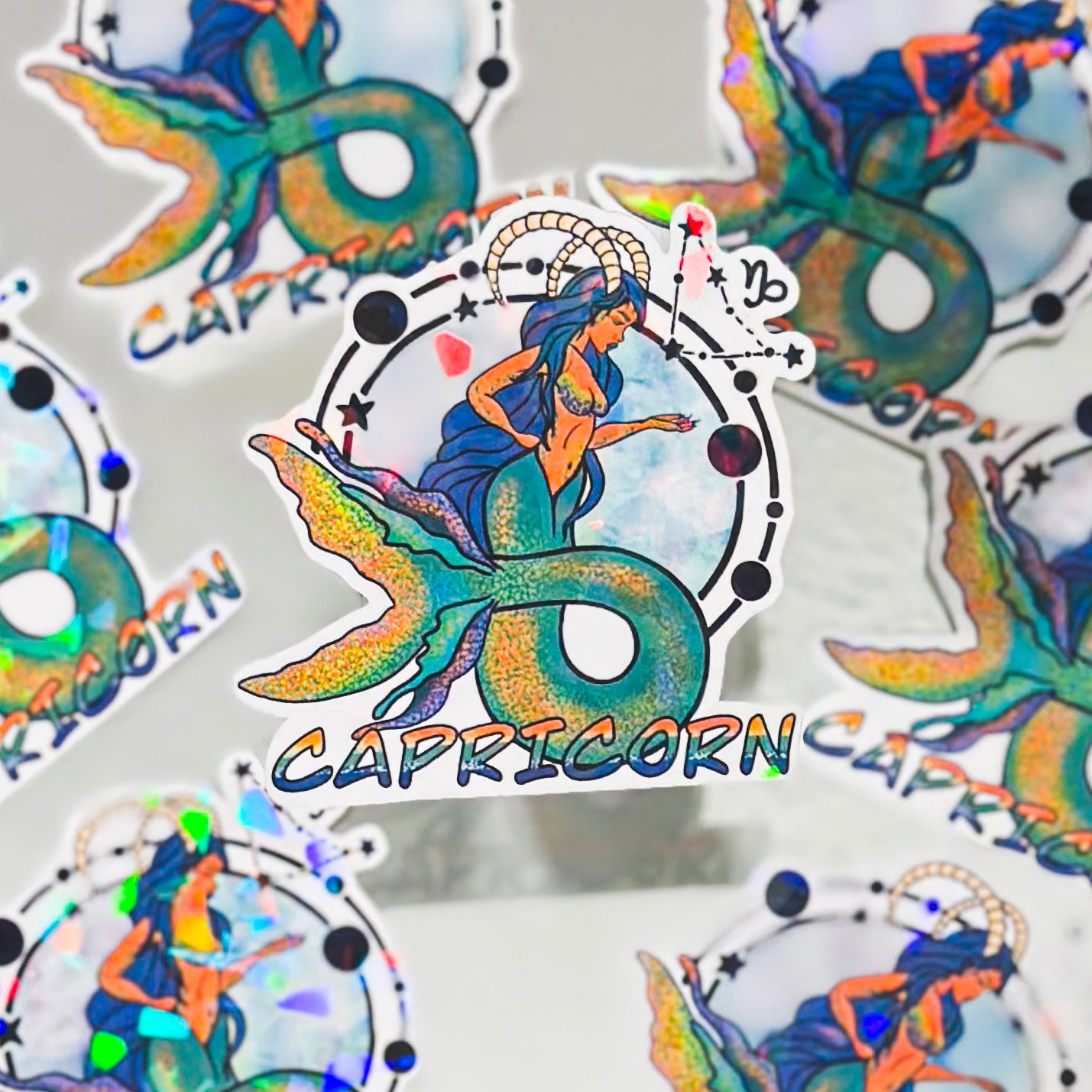 Capricorn Holographic Sticker – Zodiac Shine Collection