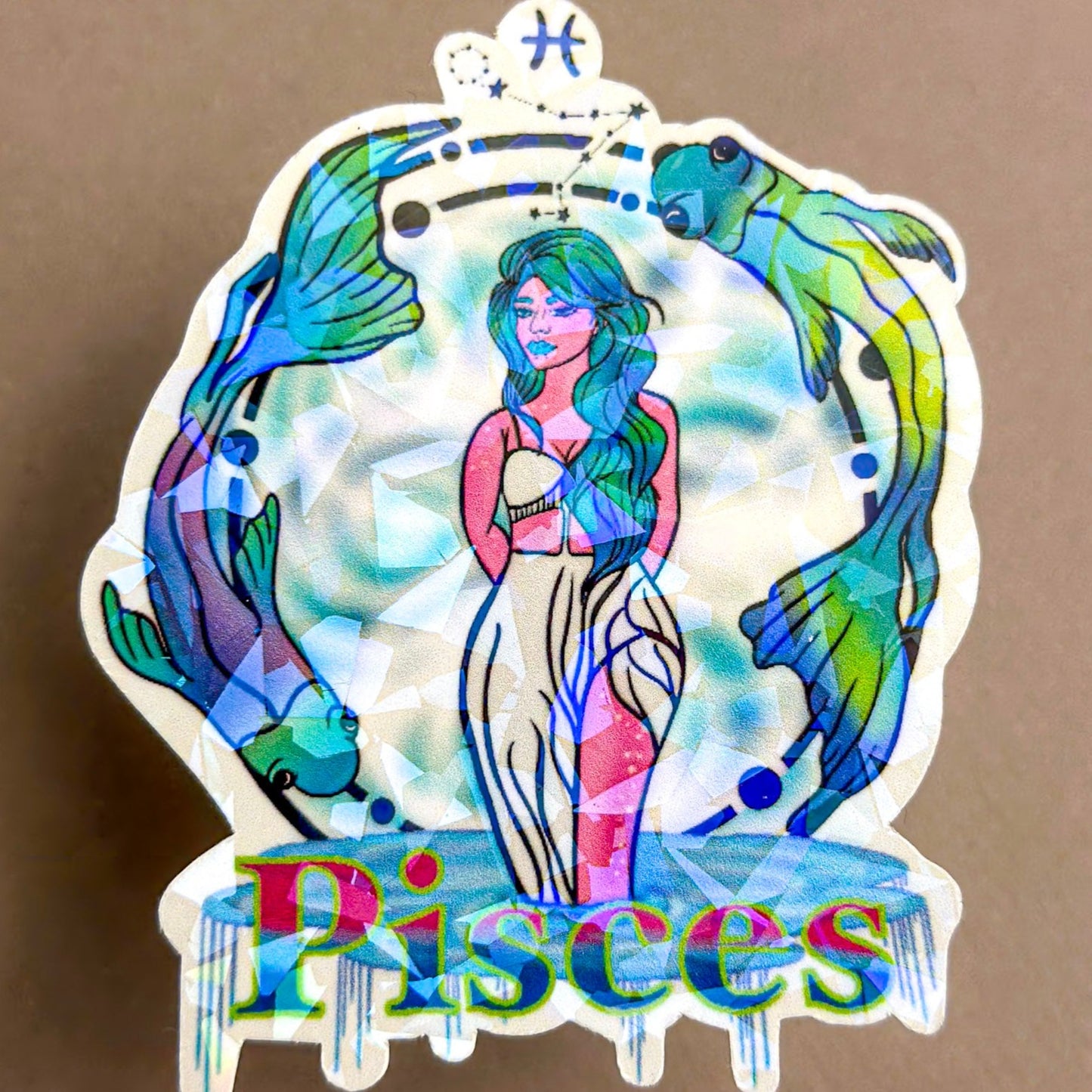 Pisces Holographic Sticker – Zodiac Glow Collection