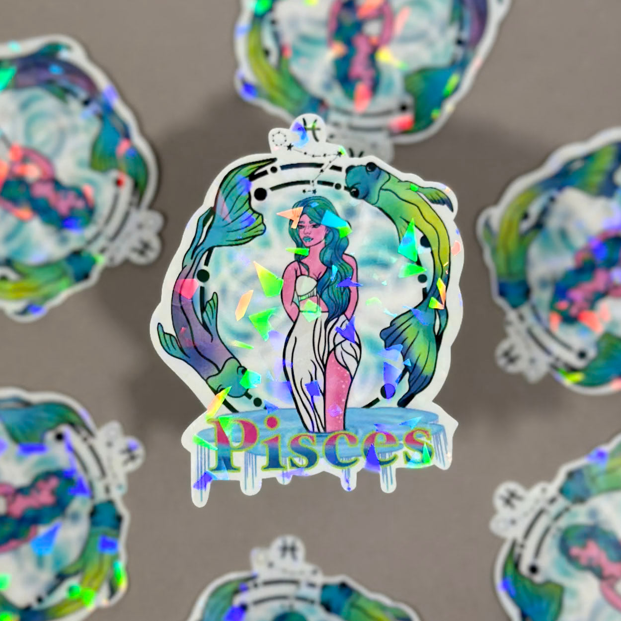 Pisces Holographic Sticker – Zodiac Glow Collection