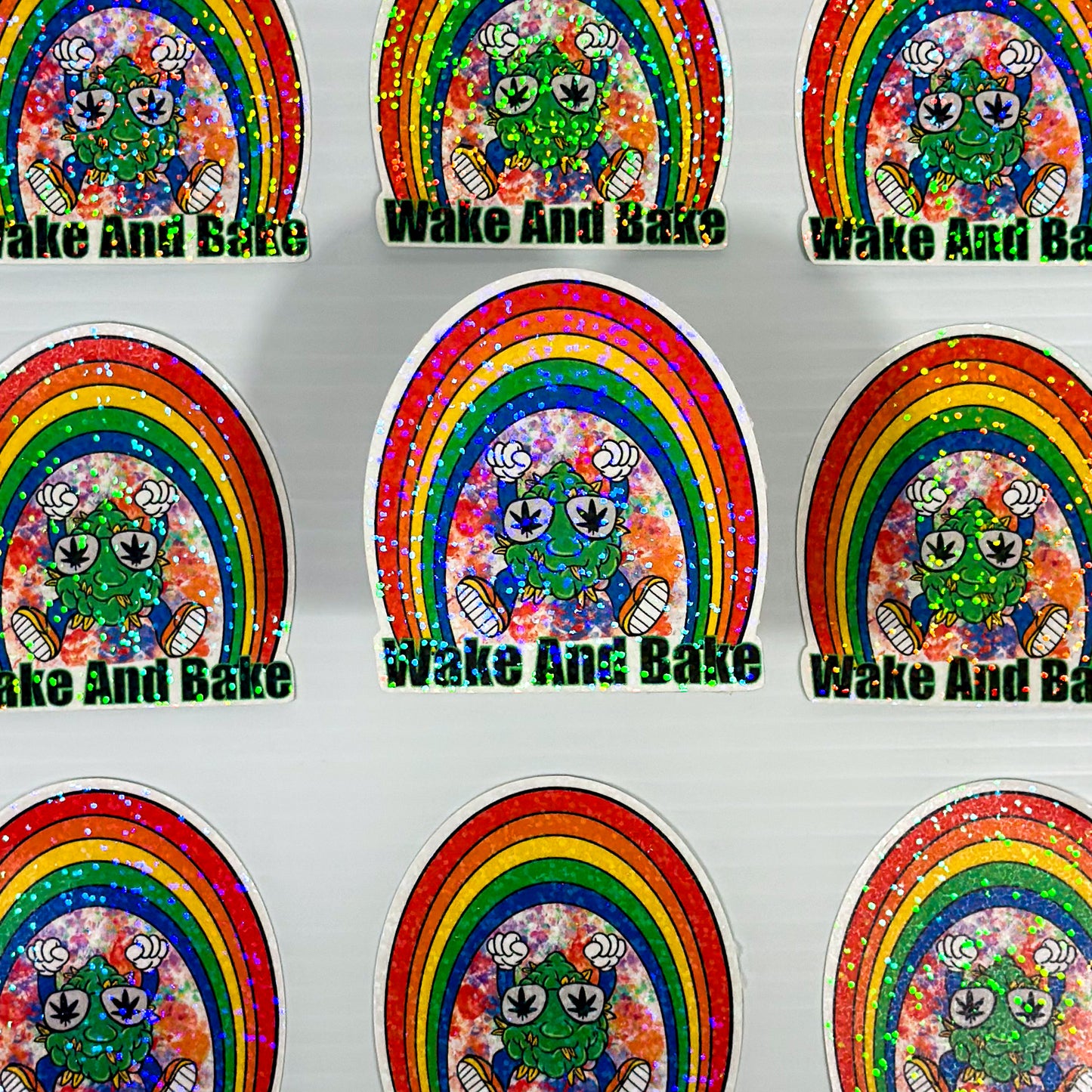 Rainbow Wake and Bake Sticker – Vibrant Vibes Collection