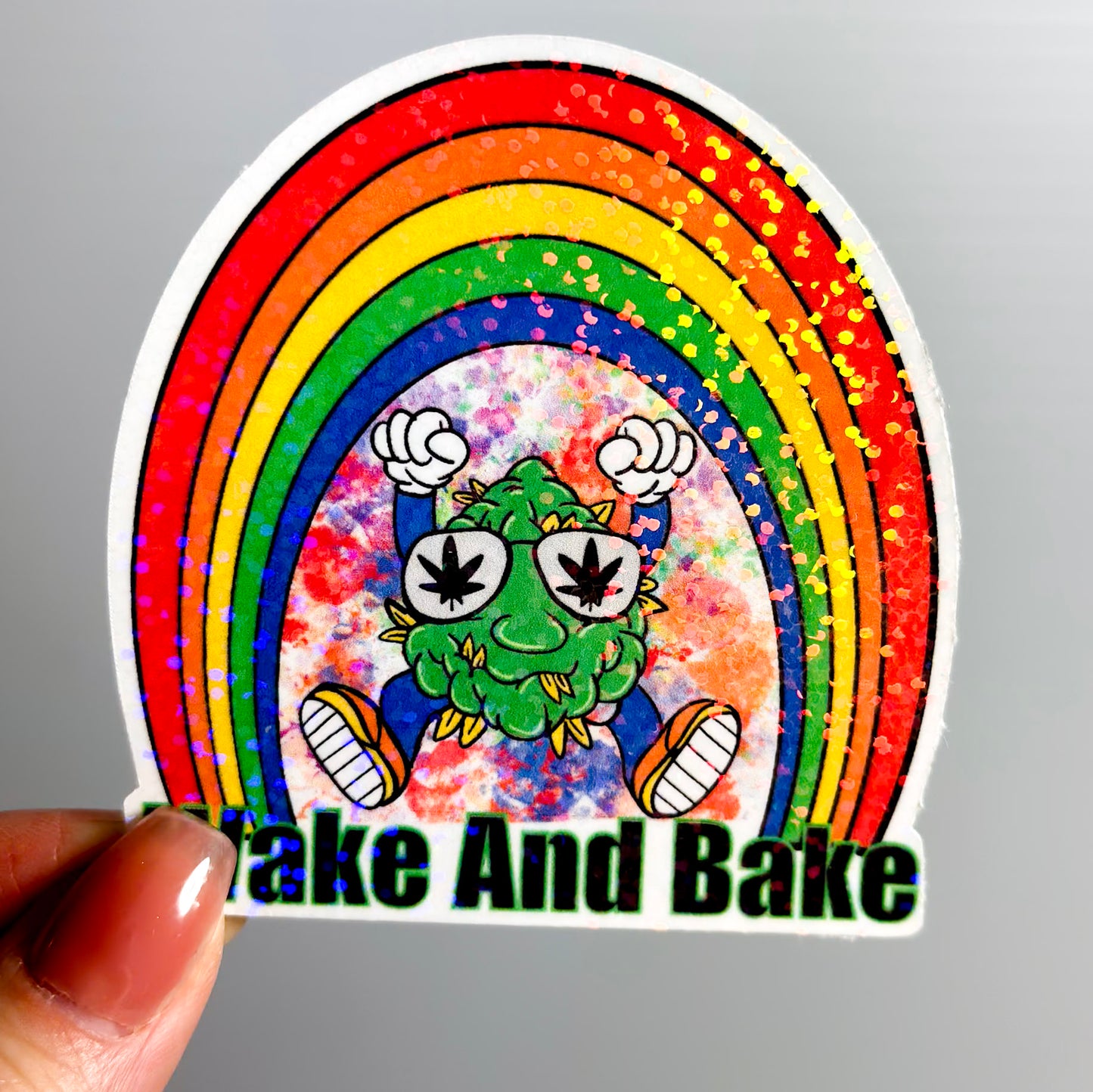 Rainbow Wake and Bake Sticker – Vibrant Vibes Collection