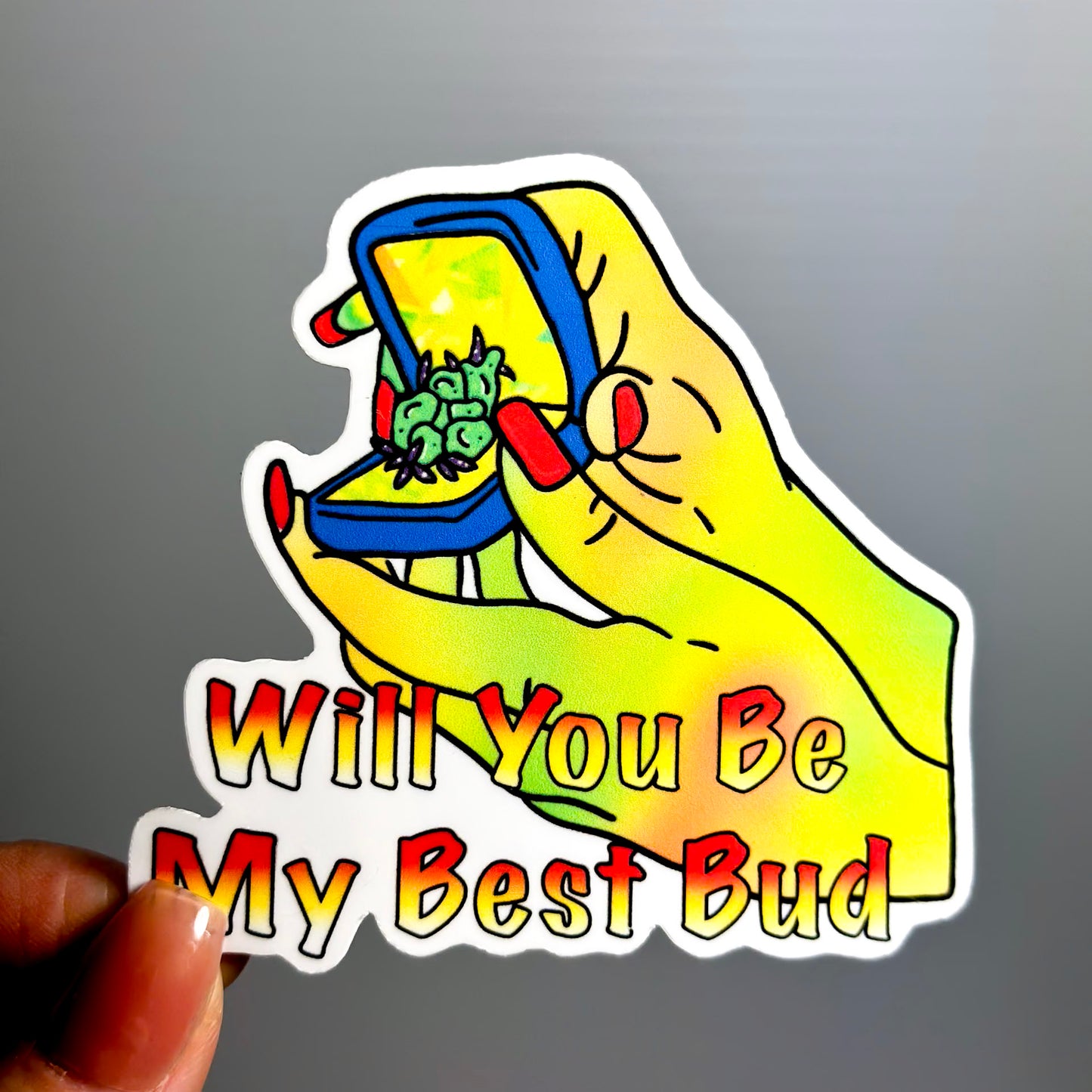 Will You Be My Best Bud Sticker – Friendship Vibes Collection