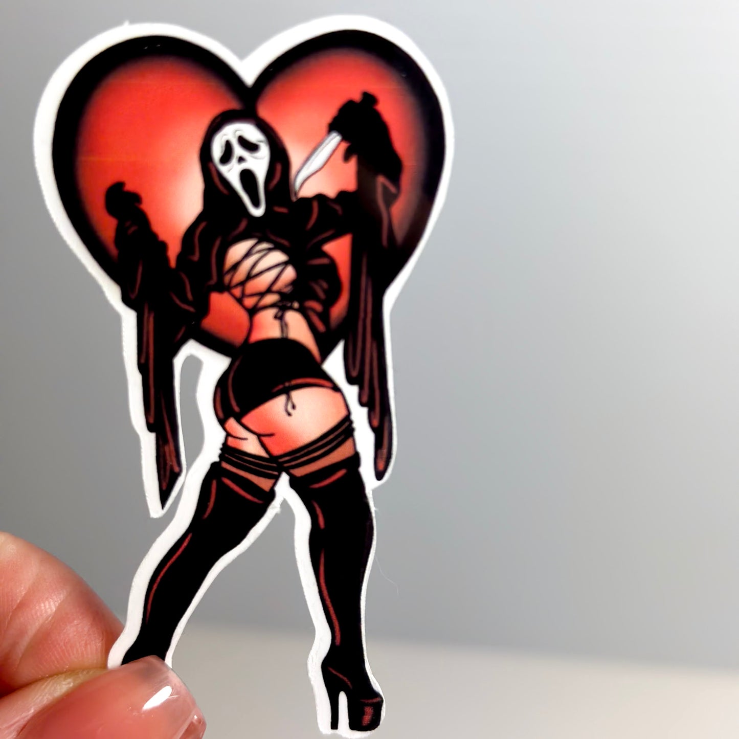 Ghost Face Valentines Sticker – Spooky Romance Collection