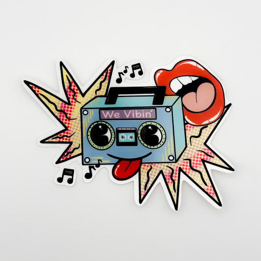 Retro Boom Box Sticker – Vintage Vibes Collection