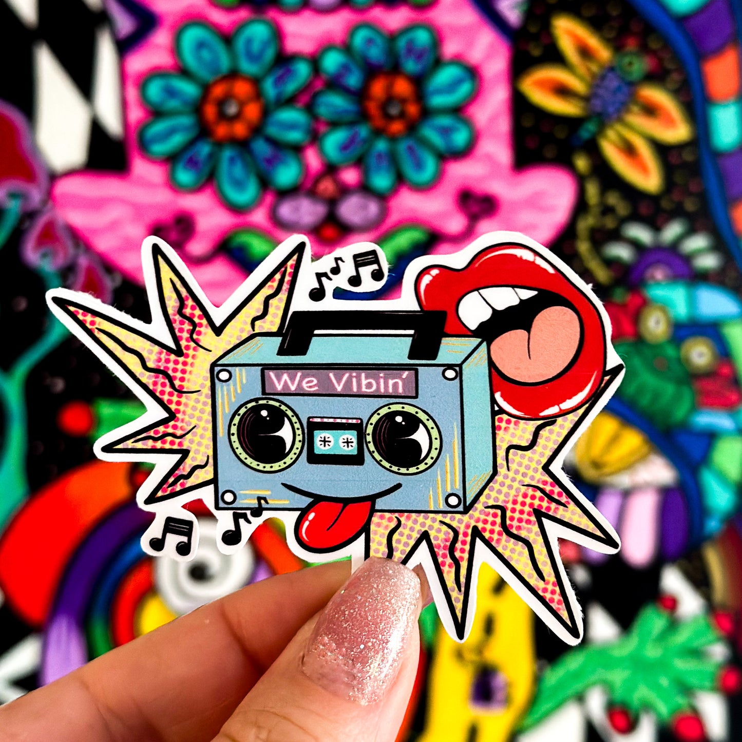 Retro Boom Box Sticker – Vintage Vibes Collection