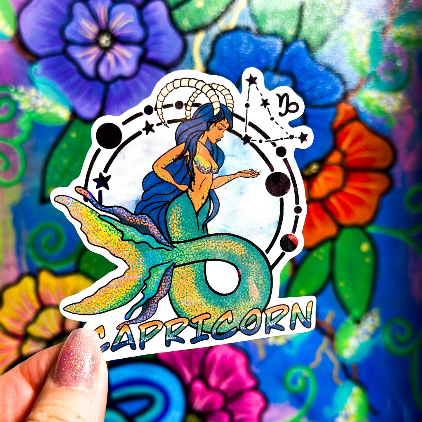 Capricorn Holographic Sticker – Zodiac Shine Collection