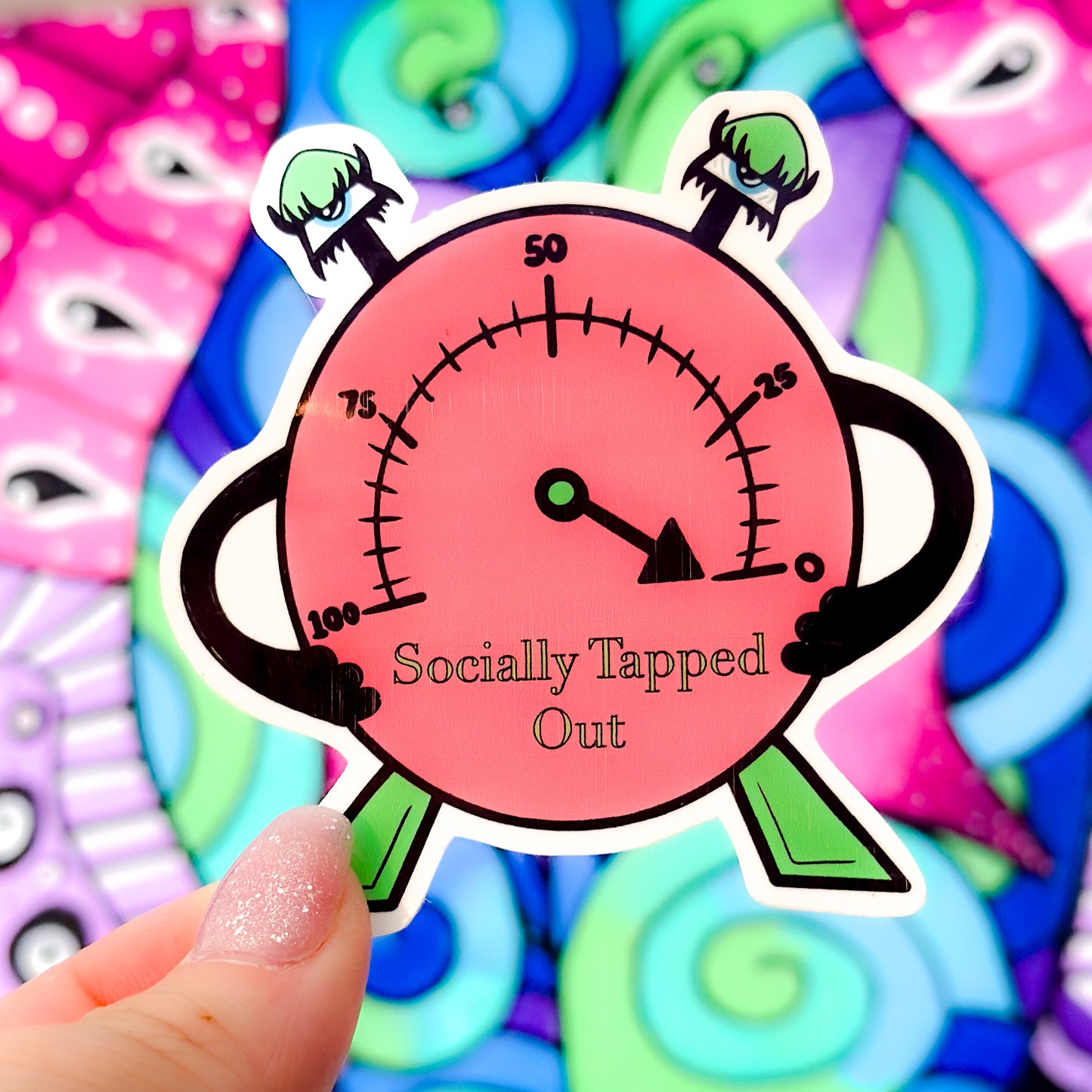 Socially Tapped Out Sticker – Modern Life Collection