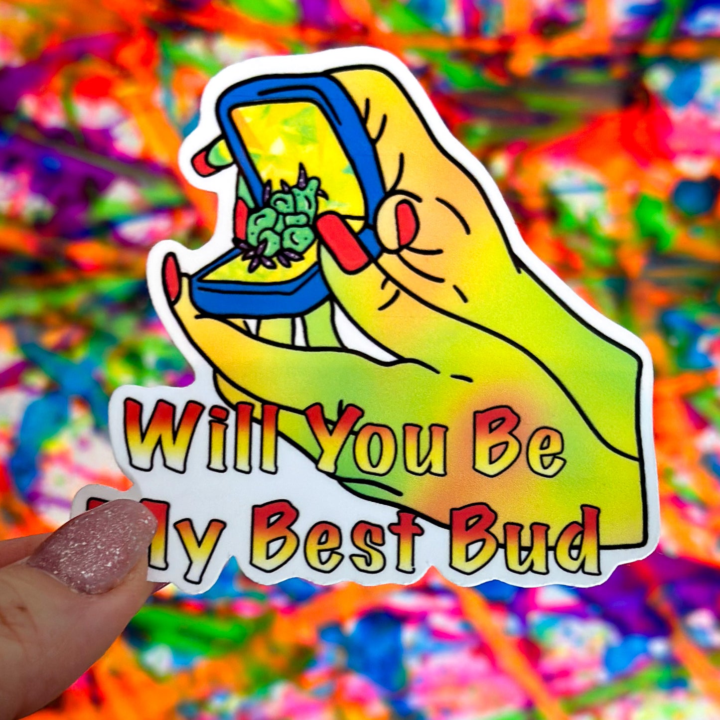 Will You Be My Best Bud Sticker – Friendship Vibes Collection