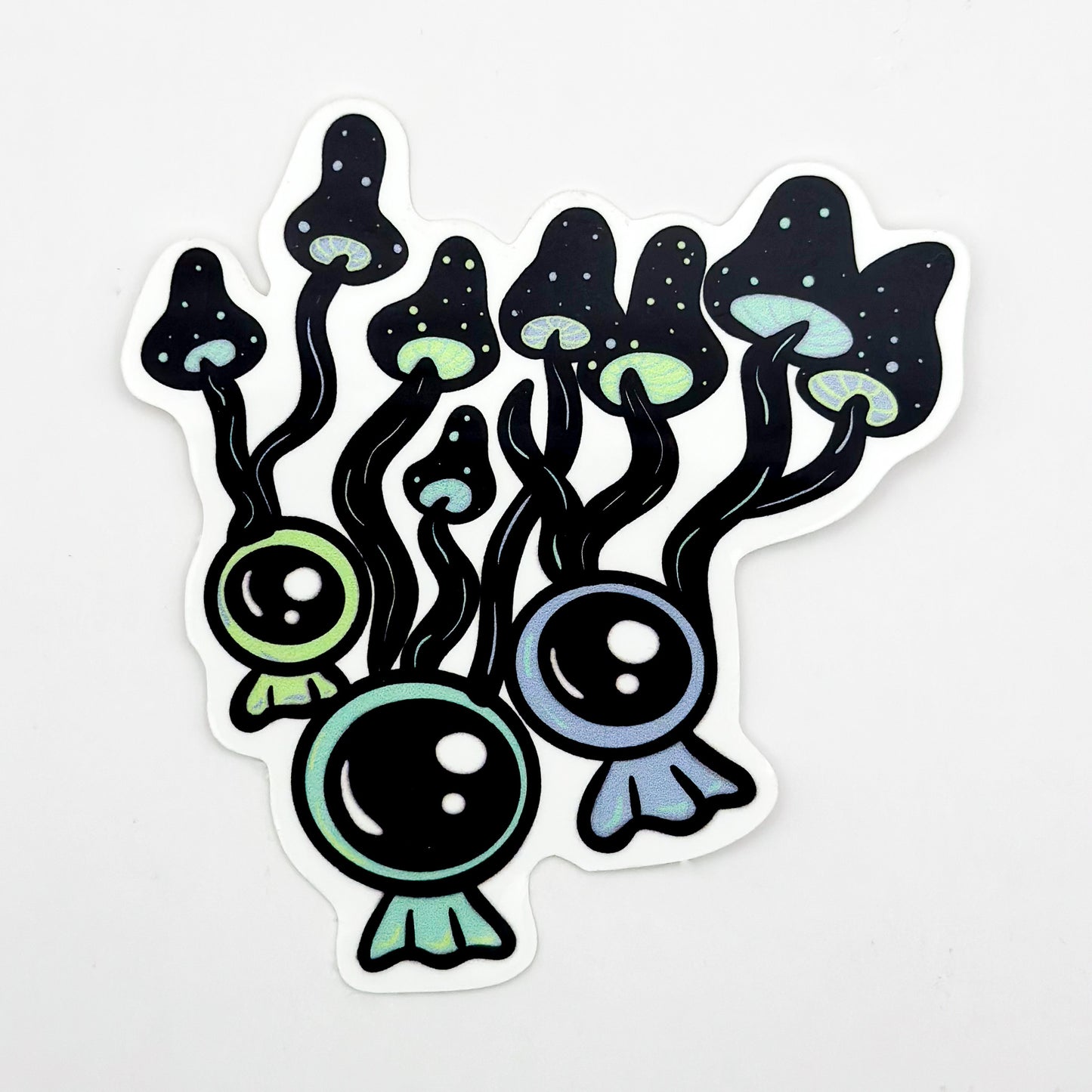 Floating Mushroom Sticker – Enchanted Fungi Collection