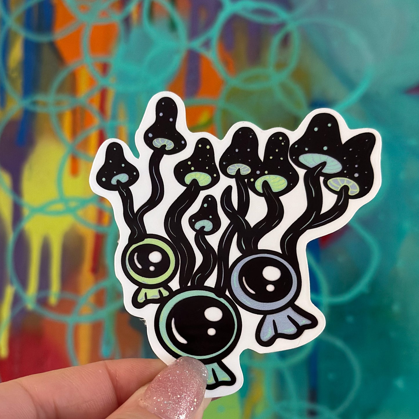 Floating Mushroom Sticker – Enchanted Fungi Collection