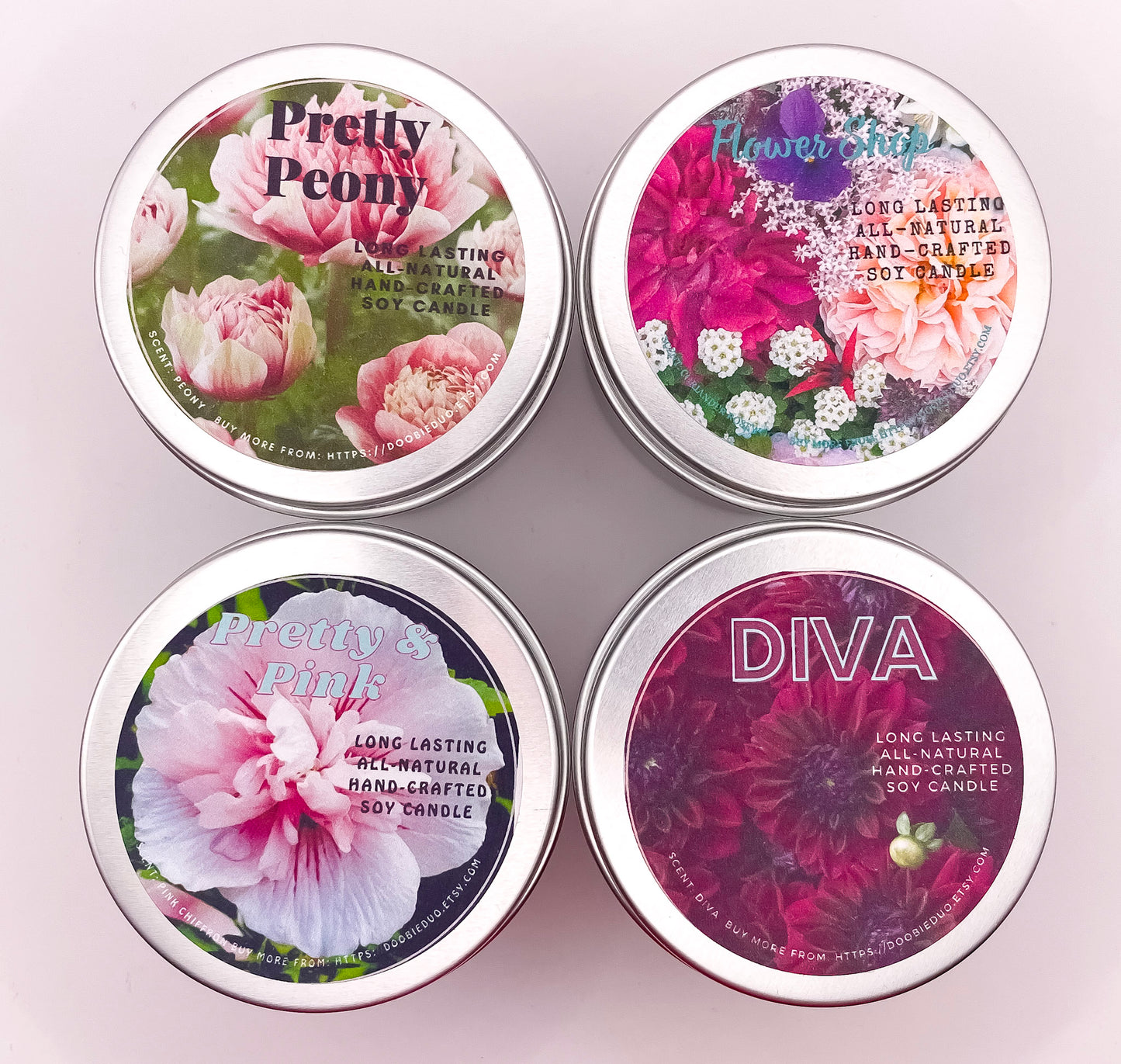 Flower Scents Candle Pack – 4 Pack