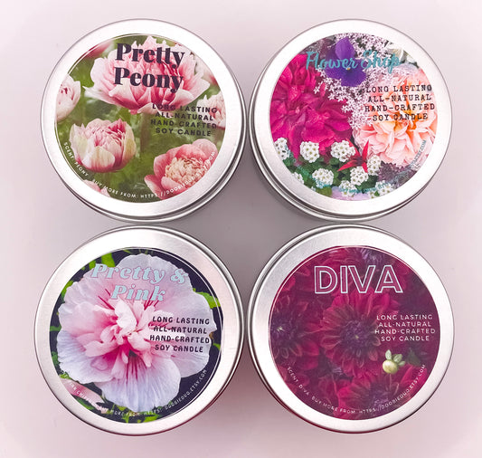 Flower Scents Candle Pack – 4 Pack