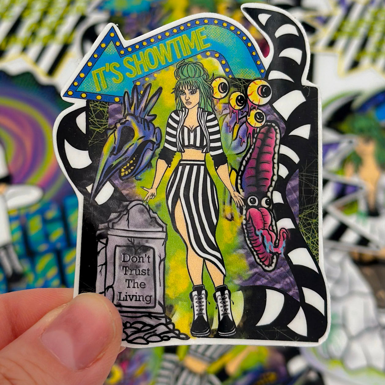 Beetlejuice-Inspired Sticker - Spooky Vibes Collection