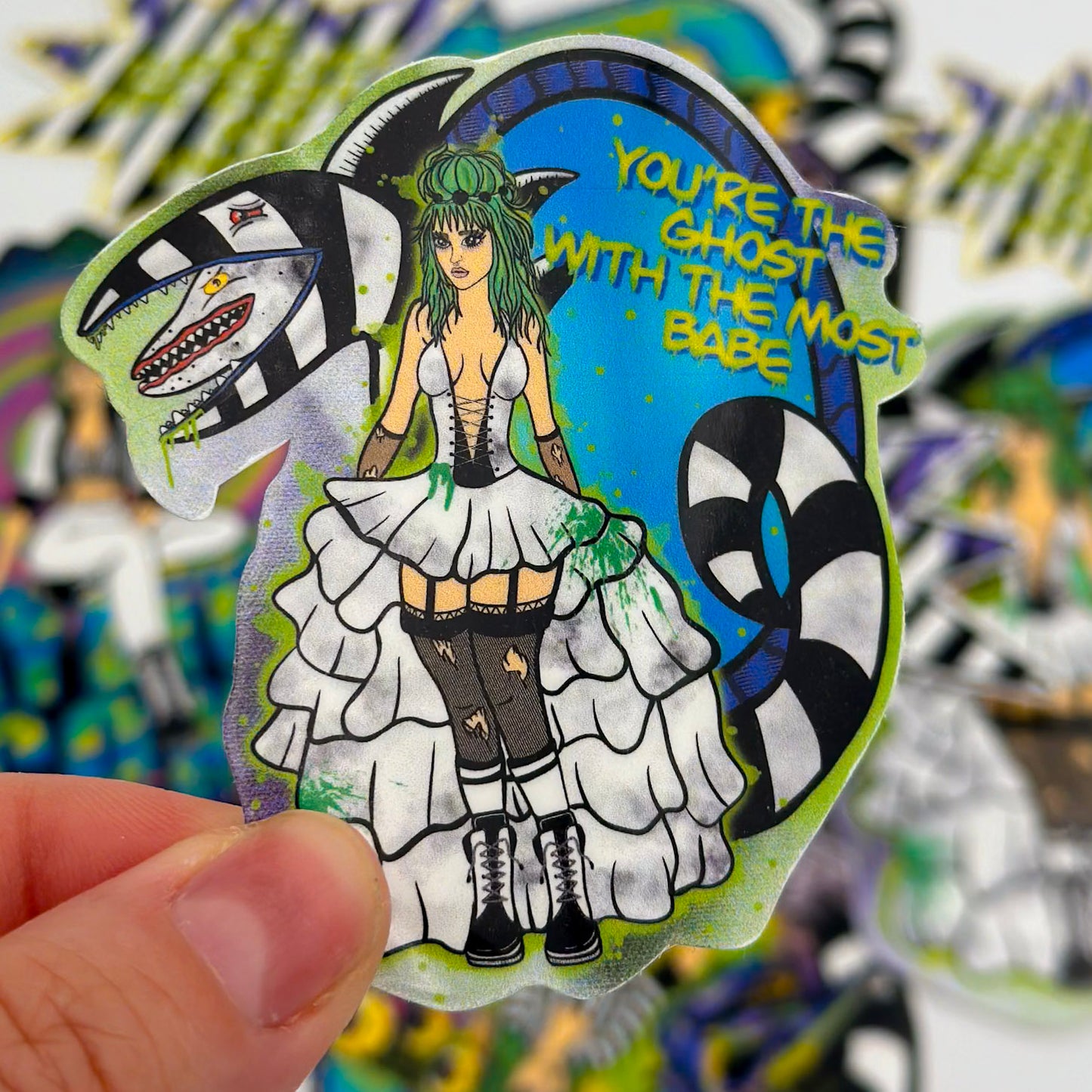 Beetlejuice-Inspired Sticker - Spooky Vibes Collection