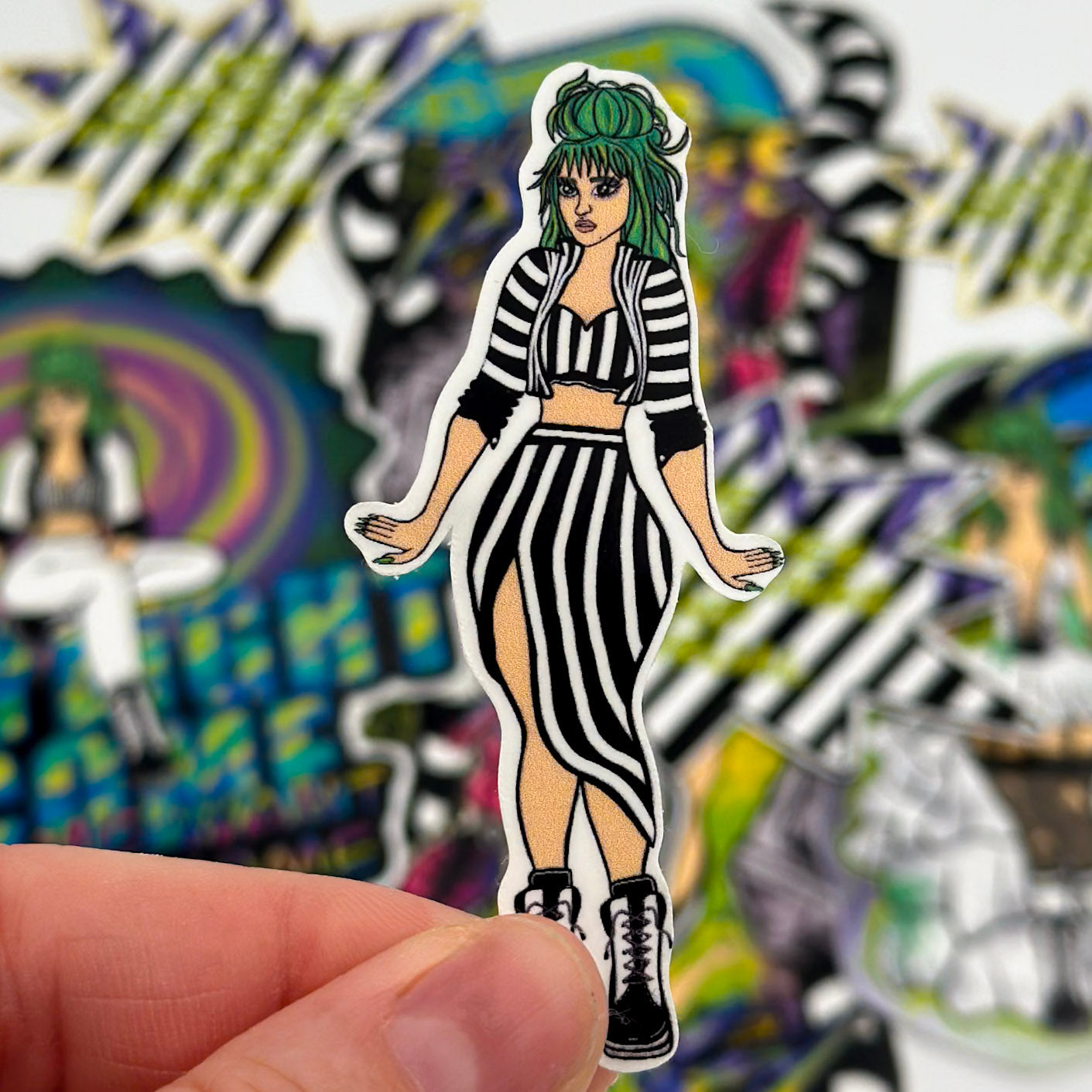 Beetlejuice-Inspired Sticker - Spooky Vibes Collection