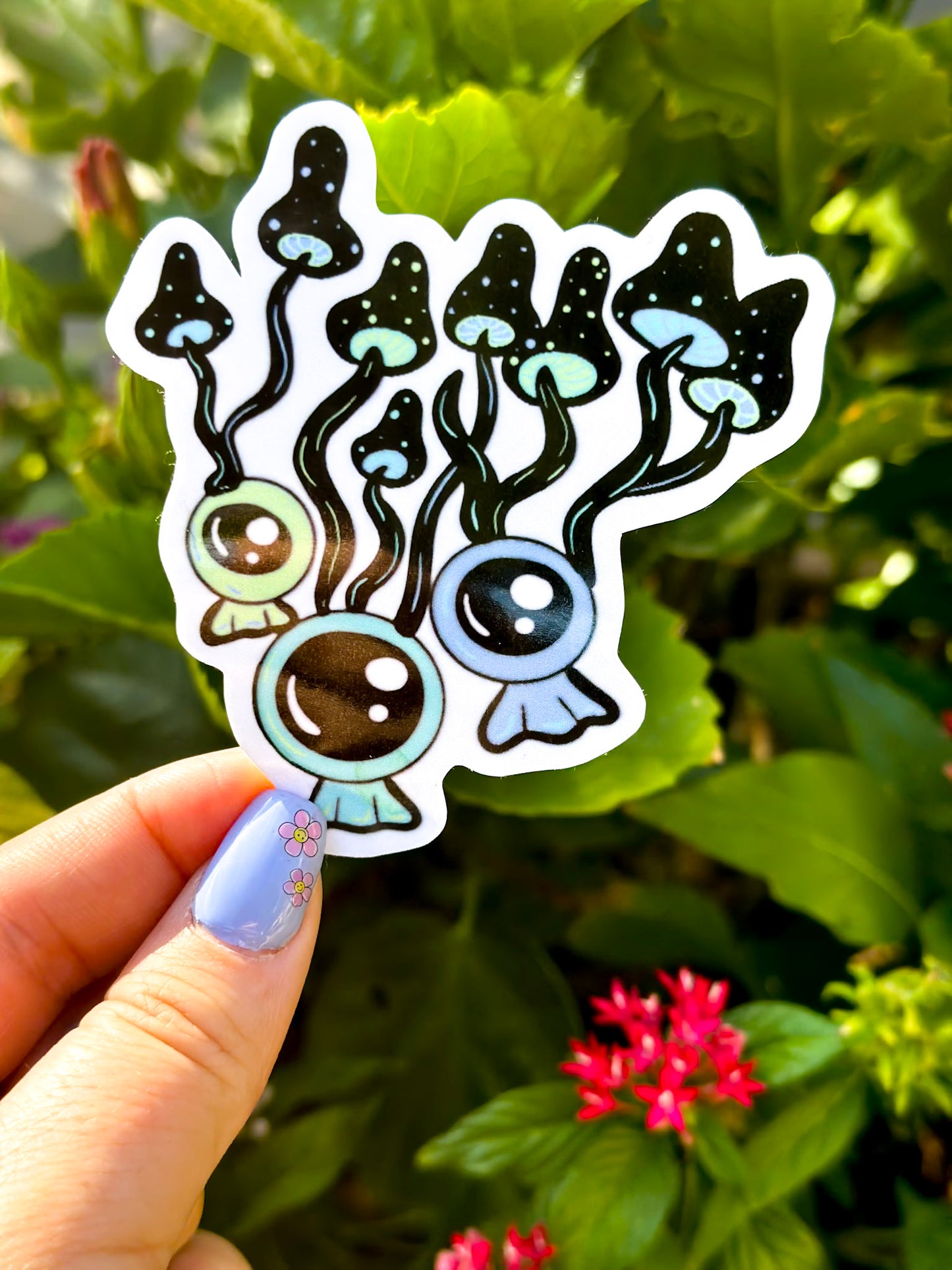 Floating Mushroom Sticker – Enchanted Fungi Collection